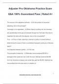 Adjuster Pro Oklahoma Practice Exam Q&A 100% Guaranteed Pass | Rated A+