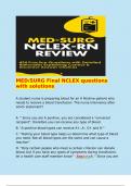   MED/SURG Final NCLEX questions with solutions   A student nurse is preparing blood for an A Positive patient who needs to receive a blood transfusion. The nurse intervenes after which statement?   A. " Since you are A positive, you are considered