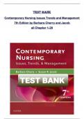 TEST BANK for  Contemporary Nursing Issues Trends and Management  7th Edition by Barbara Cherry and Jacob  all Chapter 1-28