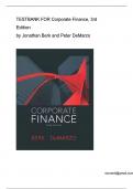 TEST BANK FOR Corporate Finance, 3rd Edition By Jonathan Berk and Peter DeMarzo | All Chapters | Latest & Updated Version A+