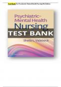 Comprehensive Test Bank for Psychiatric Mental Health Nursing, 9th Edition by Sheila L. Videbeck | Complete Questions & Answers for Accurate Exam Preparation