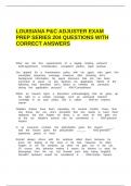 LOUISIANA P&C ADJUSTER EXAM PREP SERIES 204 QUESTIONS WITH CORRECT ANSWERS.