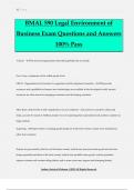 BMAL 590 Legal Environment of Business Exam Questions and Answers 100% Pass