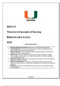 NUR 311 Theories & Concepts of Nursing Midterms (Qns & Ans) 2025.