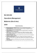 BU.920.606 Operations Management Midterms (Qns & Ans) 2025.