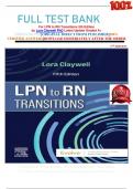 FULL TEST BANK For LPN to RN Transitions 5th Edition by Lora Claywell PhD Latest Update Graded A+     