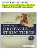 COMPLETE TEST BANK: Anatomy of Orofacial Structures 8th Edition by Richard W Brand DDS Latest Update.  