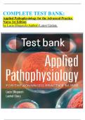 COMPLETE TEST BANK: Applied Pathophysiology for the Advanced Practice Nurse 1st Edition by Lucie Dlugasch (Author) Latest Update.