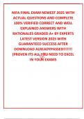 NIFA FINAL EXAM NEWEST 2025 WITH ACTUAL QUESTIONS AND COMPLETE 100% VERIFIED CORRECT AND WELL EXPLAINED ANSWERS WITH RATIONALES GRADED A+ BY EXPERTS LATEST VERSION 2025 WITH GUARANTEED SUCCESS AFTER DOWNLOAD ALREADYPASSED!!!!!!! (PROVEN ITS ALL YOU NEED T