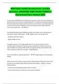 PHN Public Health Nursing Exam- practice questions |ANSWERS 100% RATED CORRECT- Guaranteed Pass| Newest 2025