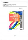 Test Bank For Nursing Interventions & Clinical Skills 7th Edition ( Patricia A. Potter, 2019) All Chapters 1-32| Latest Edition 