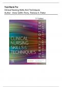 Test Bank For Clinical Nursing Skills and Techniques, 11th Edition ( Potter, perry , 2025) All Chapters 1-43 | Latest Edition 