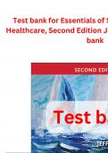 Test bank for Essentials of Strategic Planning in Healthcare, Second Edition Jeffrey P. Harrison Test bank 