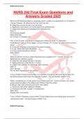 NURS 242 Final Exam Questions and Answers Graded 2025