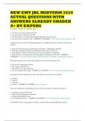 NEW EMT JBL MIDTERM 2025 ACTUAL QUESTIONS WITH ANSWERS ALREADY GRADED A+ BT EXPERS 