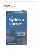 Test Bank For The Psychiatric Interview 5th Edition( Daniel  J. Carlat , 2025) All Chapters 1-34| Newest Edition 