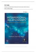 TEST BANK- Interpersonal Relationships Professional Communication Skills for Nurses 9th Edition (Kathleen Boggs,2022) All Chapters 1-26| Newest Edition