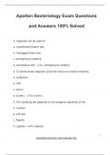 Apollon Bacteriology Exam Questions  and Answers 100% Solved