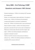 Barry BMS - Oral Pathology COMP Questions and Answers 100% Solved