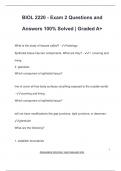 BIOL 2220 - Exam 2 Questions and  Answers 100% Solved | Graded A+