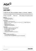 AQA A- level HISTORY Component 2M Wars and Welfare: Britain in Transition, 190–61957 JUNE 2024 Combined Question Paper and Mark Scheme