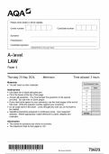 AQA A-LEVEL LAW PAPER 1 7162/1 MAY 2024 Combined Question Paper and Mark Scheme