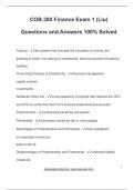 COB 300 Finance Exam 1 (Liu) Questions and Answers 100% Solved