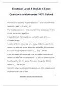 Electrical Level 1 Module 4 Exam  Questions and Answers 100% Solved