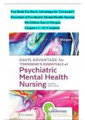 Davis Advantage for Townsend’s Essentials of Psychiatric Mental Health Nursing 9th Edition Test Bank Karyn Morgan All Chapters (1-32) | A+ ULTIMATE GUIDE 2023