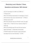 Electricity Level 4 Section 7 Exam  Questions and Answers 100% Solved