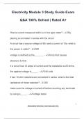 Electricity Module 3 Study Guide Exam  Q&A 100% Solved | Rated A+