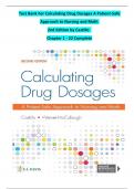 Test Bank for Calculating Drug Dosages: A Patient-Safe Approach To Nursing And Math 2nd Edition By Sandra Luz Martinez De Castillo And Maryanne Werner-Mccullough ISBN 9780803624962 Chapter 1-22 | Complete Guide A+