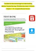 Test Bank For Study Guide for Understanding Medical Surgical Nursing Seventh Edition by Linda S. Hopper, Paula D.; Williams||ISBN NO:10,1719644594||ISBN NO:13,978-1719644594||All Chapters||Complete Guide A+.