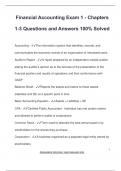 Financial Accounting Exam 1 - Chapters  1-3 Questions and Answers 100% Solved