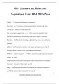 GA - License Law, Rules and  Regulations Exam Q&A 100% Pass