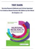 Test Bank for Nursing Research Methods and Critical Appraisal  for Evidence Based Practice 9th Edition by Geri Wood All Chapters 1-21 covered