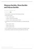 Monosaccharides, Disaccharides, and Polysaccharides