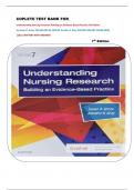 COPLETE TEST BANK FOR _  Understanding Nursing Research: Building an Evidence-Based Practice 7th Edition  by Susan K. Grove PhD RN ANP-BC GNP-BC Jennifer R. Gray PhD RN FAAN (BY SUSAN,2018) ||ALL CHAPTERS WITH ANSWERS