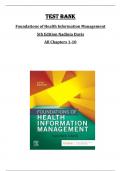 TEST BANK for  Foundations of Health Information Management 5th Edition Nadinia Davis All Chapters 1-10