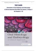 TEST BANK for  Essentials of Oral Histology and Embryology  A Clinical Approach 5th Edition by Daniel J. Chiego Jr  All Chapters 1-16