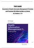 TEST BANK for Essentials of Health Information Management Principles  and Practices 5th Edition by Mary Jo. Bowie  all chapters 1-10 