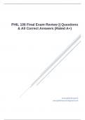 PHIL 106 Final Exam Review || Questions & All Correct Answers (Rated A+)