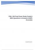 PHIL 106 Final Exam Study Guide || With Questions & Answers (100% Accurate)