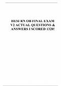 HESI RN OB FINAL EXAM V2 ACTUAL QUESTIONS & ANSWERS I SCORED 1320!