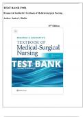 Test Bank  For Brunner & Suddarth's Textbook of Medical-Surgical Nursing 15th Edition (  Janice L Hinkle, 2021) All Chapters 1- 68| Newest Edition 