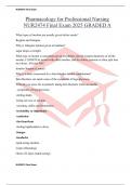 Pharmacology for Professional Nursing NUR2474 Final Exam 2025 GRADED A