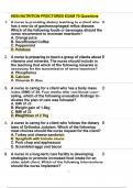 HESI NUTRITION PROCTORED EXAM 70 Questions