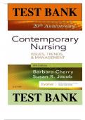 Test Bank For Contemporary Nursing Issues, Trends, & Management 8th Edition by Barbara Cherry, Susan R. Jacob , Cover All Chapter