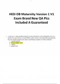 HESI OB Maternity Version 1 V1 Exam Brand New QA Pics Included A Guaranteed