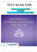 TEST BANK FOR: Women's Gynecologic Health 3rd Edition By Kerri Durnell Schuiling Latest Update.